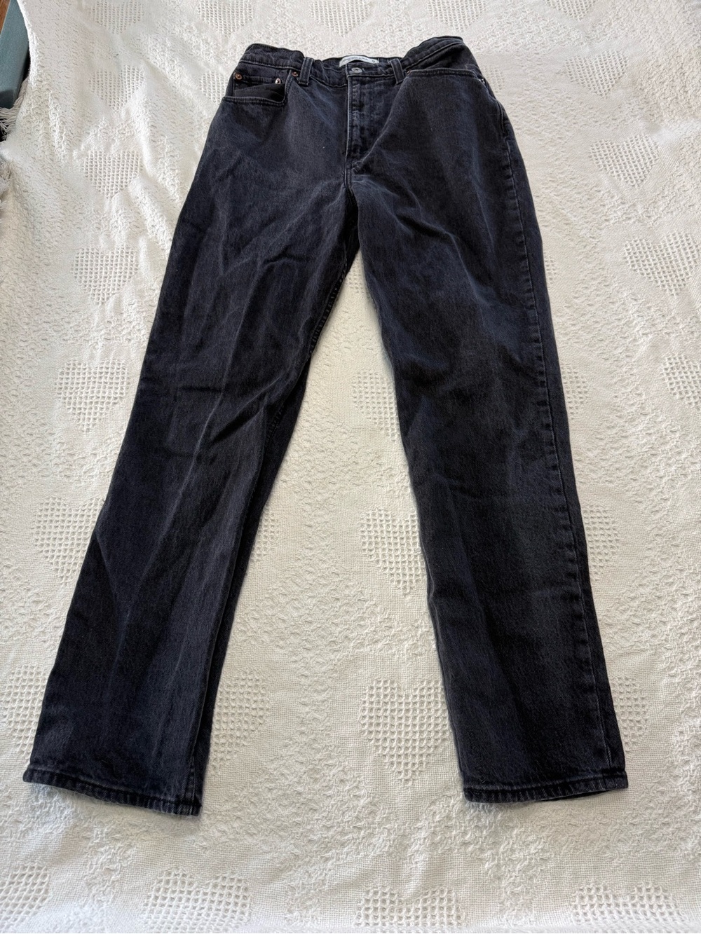 Abercrombie 90’s High Rise Straight Leg Curve Love Black Denim Jeans (6r/28)